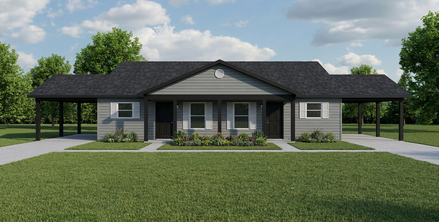 Duplex plan with carport